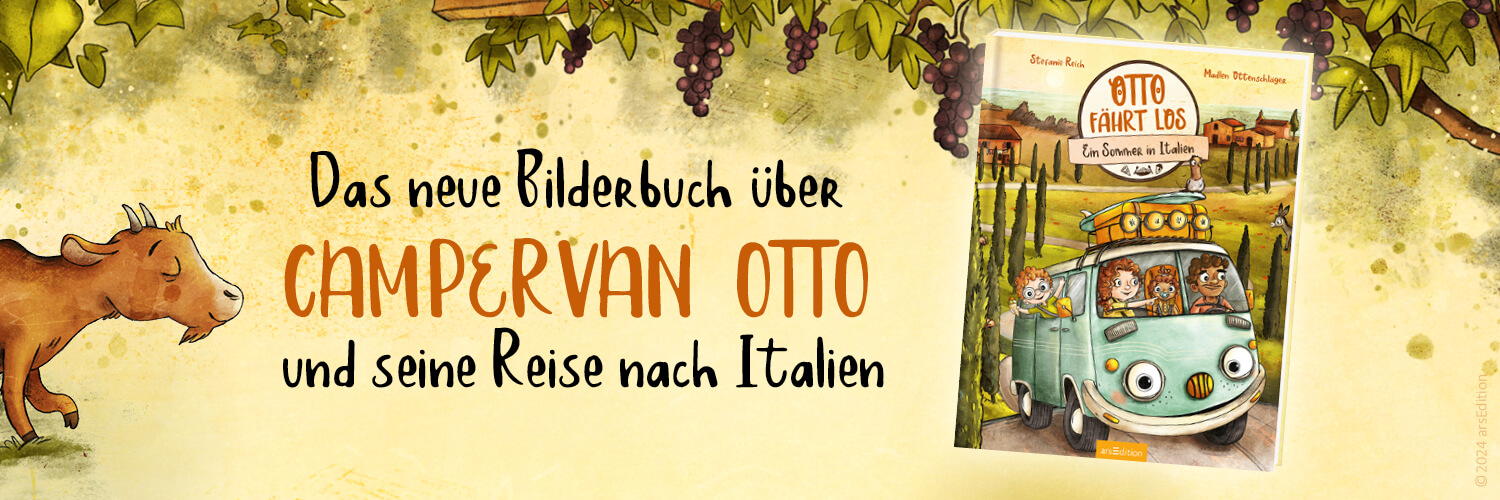 Banner: Das neue Bilderbuch über Campervan Otto und seine Reise nach Italien