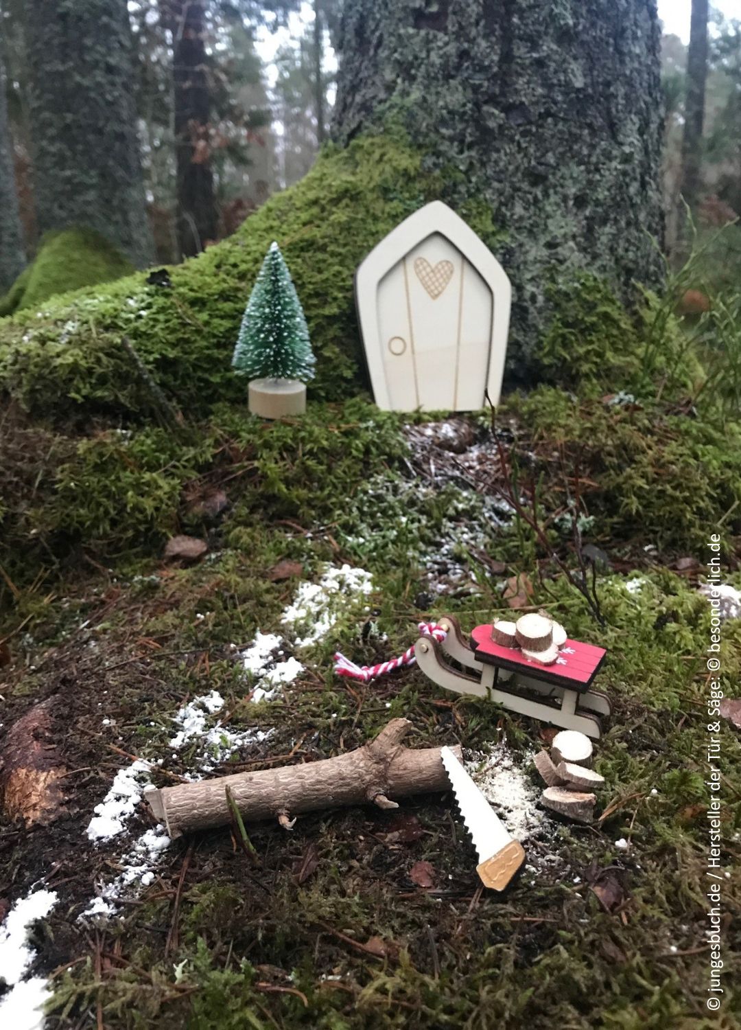 Auch im Wald hinterlässt der Wichtel seine Spuren. 