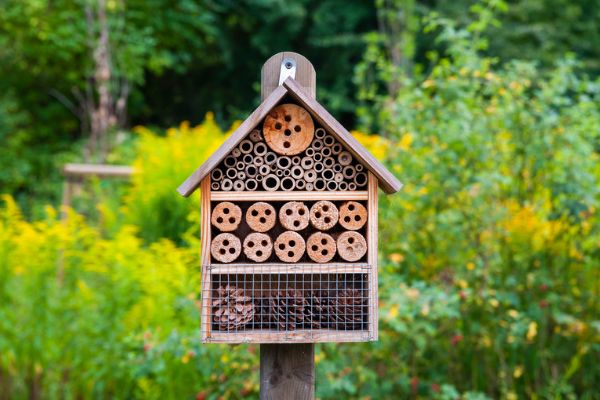 Ein Insektenhotel im Garten