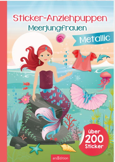 Sticker-Anziehpuppen Metallic – Meerjungfrauen