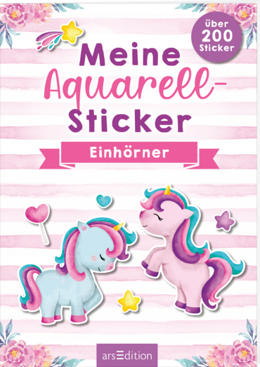 Meine Aquarell-Sticker – Einhörner