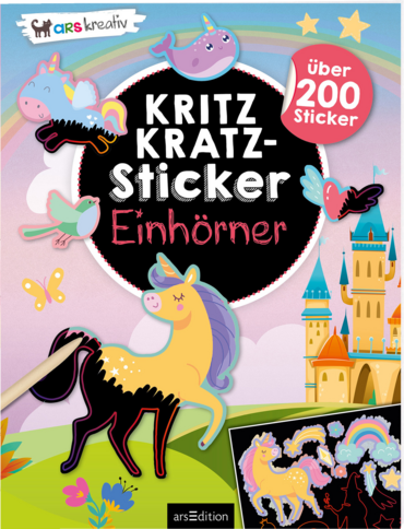 Kritzkratz-Sticker – Einhörner