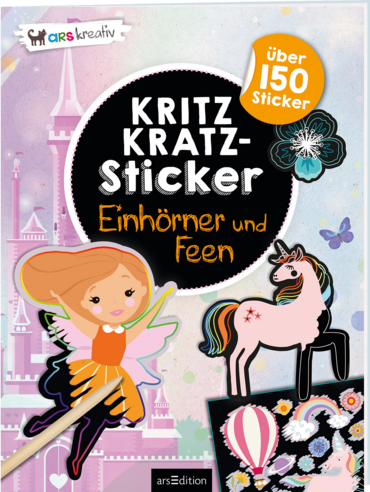 Kritzkratz-Sticker – Einhörner und Feen
