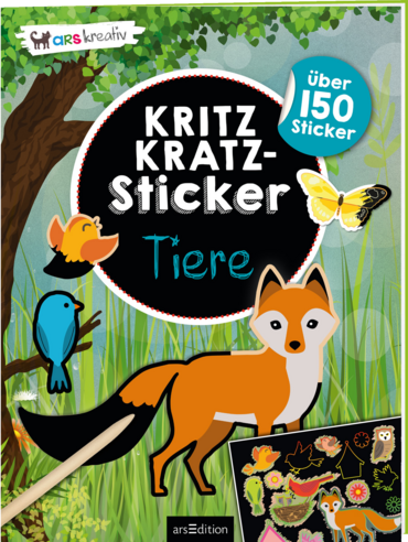 Kritzkratz-Sticker – Tiere