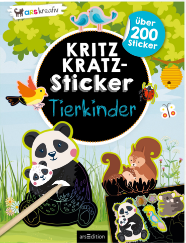 Kritzkratz-Sticker – Tierkinder